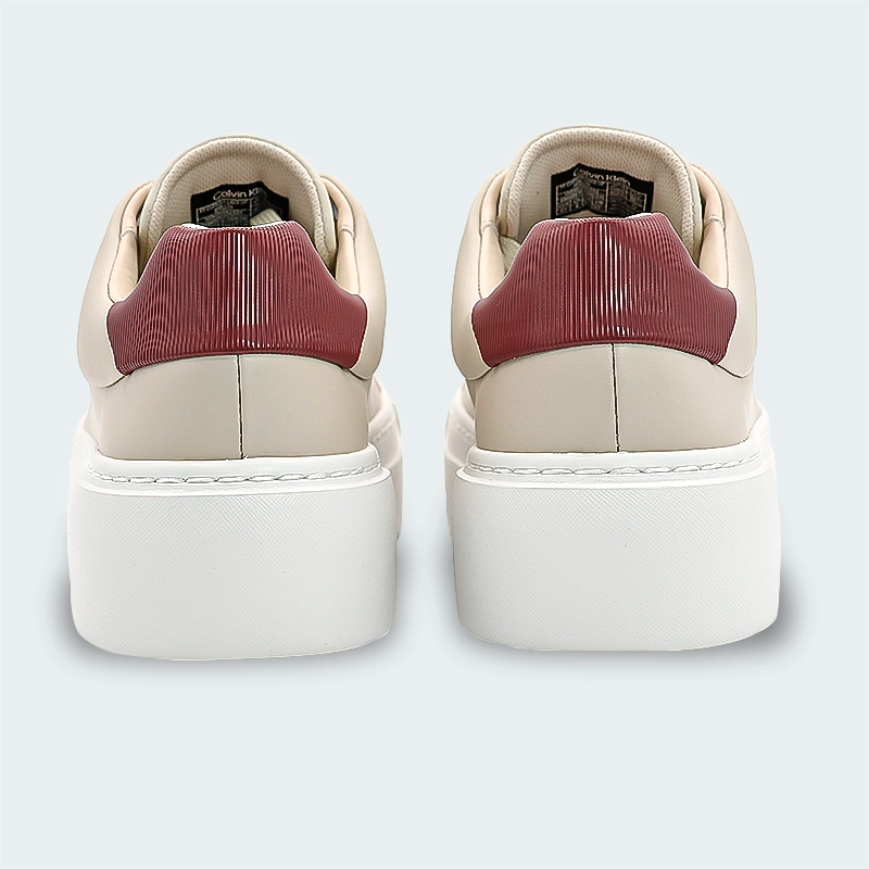 Tenis Calvin Klein Leather Trainers Beige Mujer