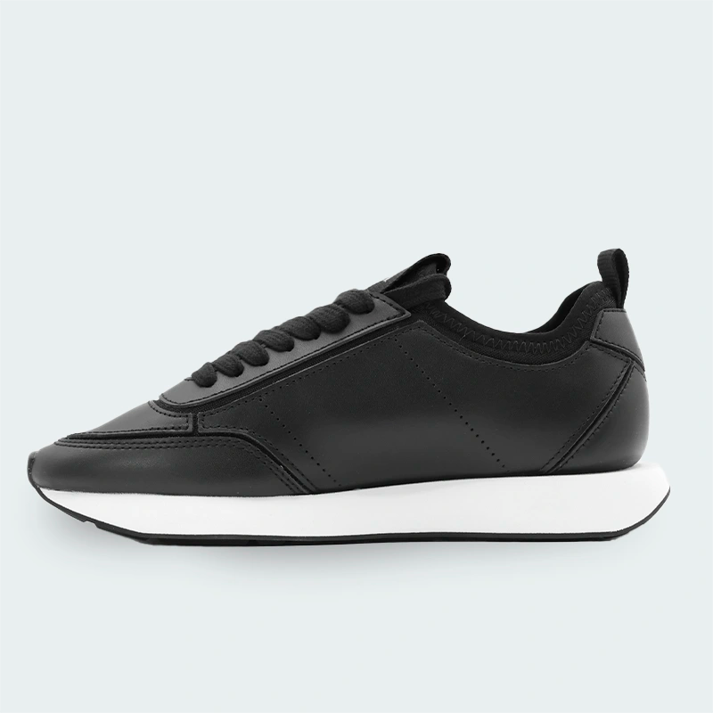 Tenis Calvin Klein Retro Runner Leather Negro Mujer
