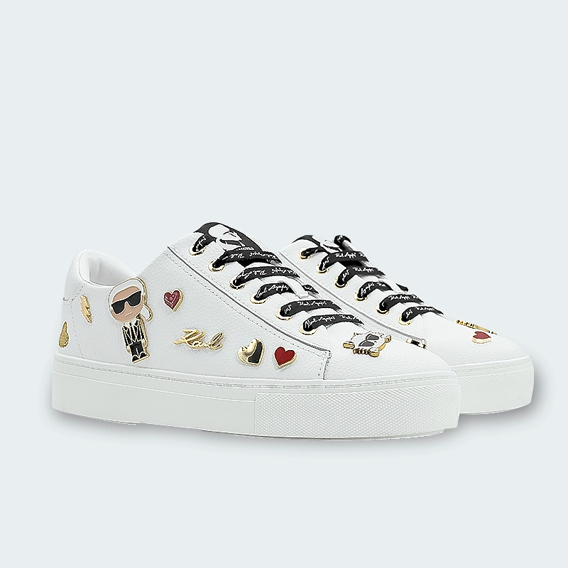 Tenis Karl Lagerfeld Cate Pins Lace Up White Mujer