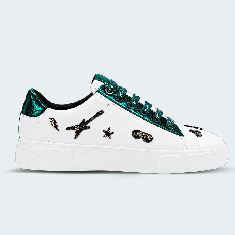 Tenis Karl Lagerfeld Cate Rocker Blanco Verde Mujer