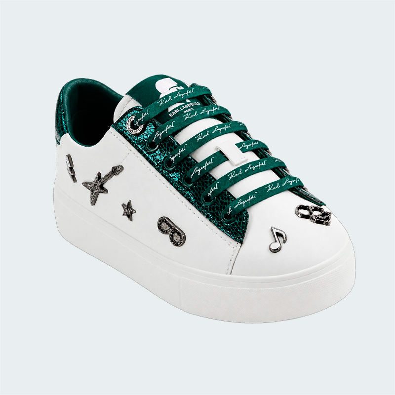 Tenis Karl Lagerfeld Cate Rocker Blanco Verde Mujer