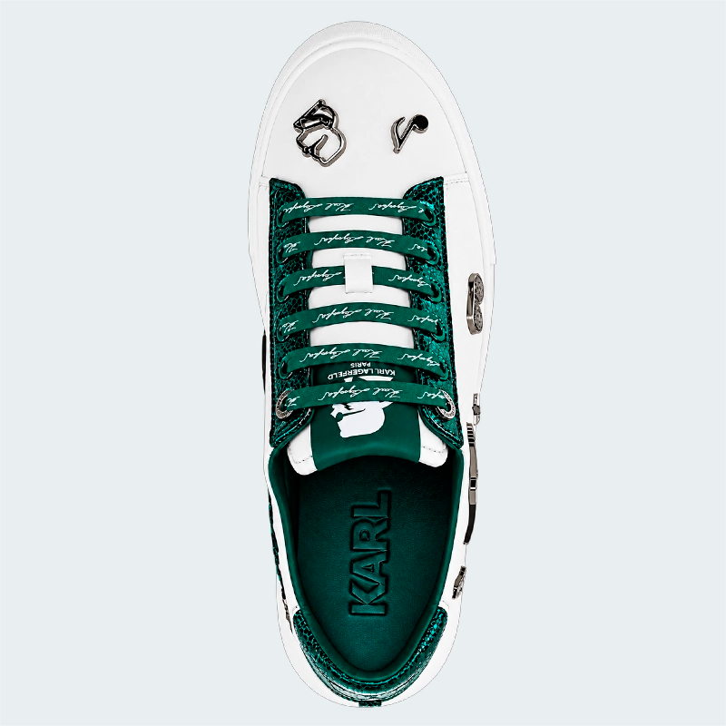 Tenis Karl Lagerfeld Cate Rocker Blanco Verde Mujer