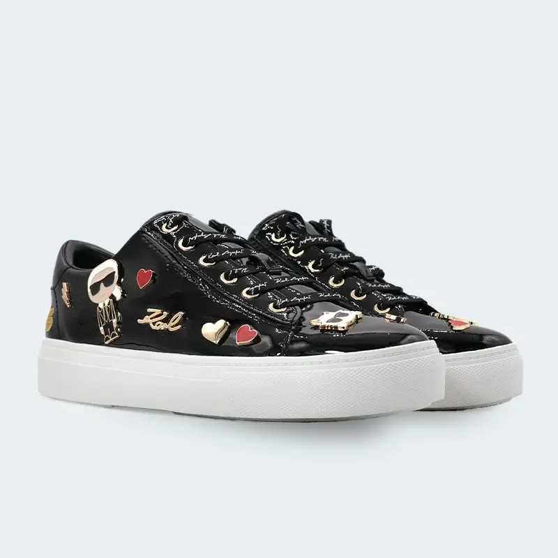 Tenis Karl Lagerfeld Cate Pins Lace Up Negro Mujer