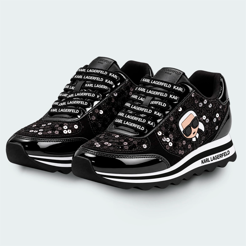 Tenis Karl Lagerfeld Meade Sequin Negro Mujer