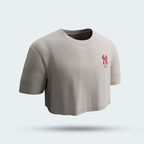 Camiseta Crop MLB Yankees Beige Mujer