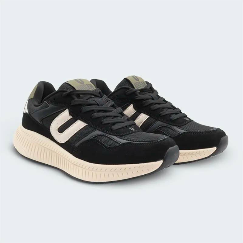 Tenis Urban Negro Blanco Verde Hombre