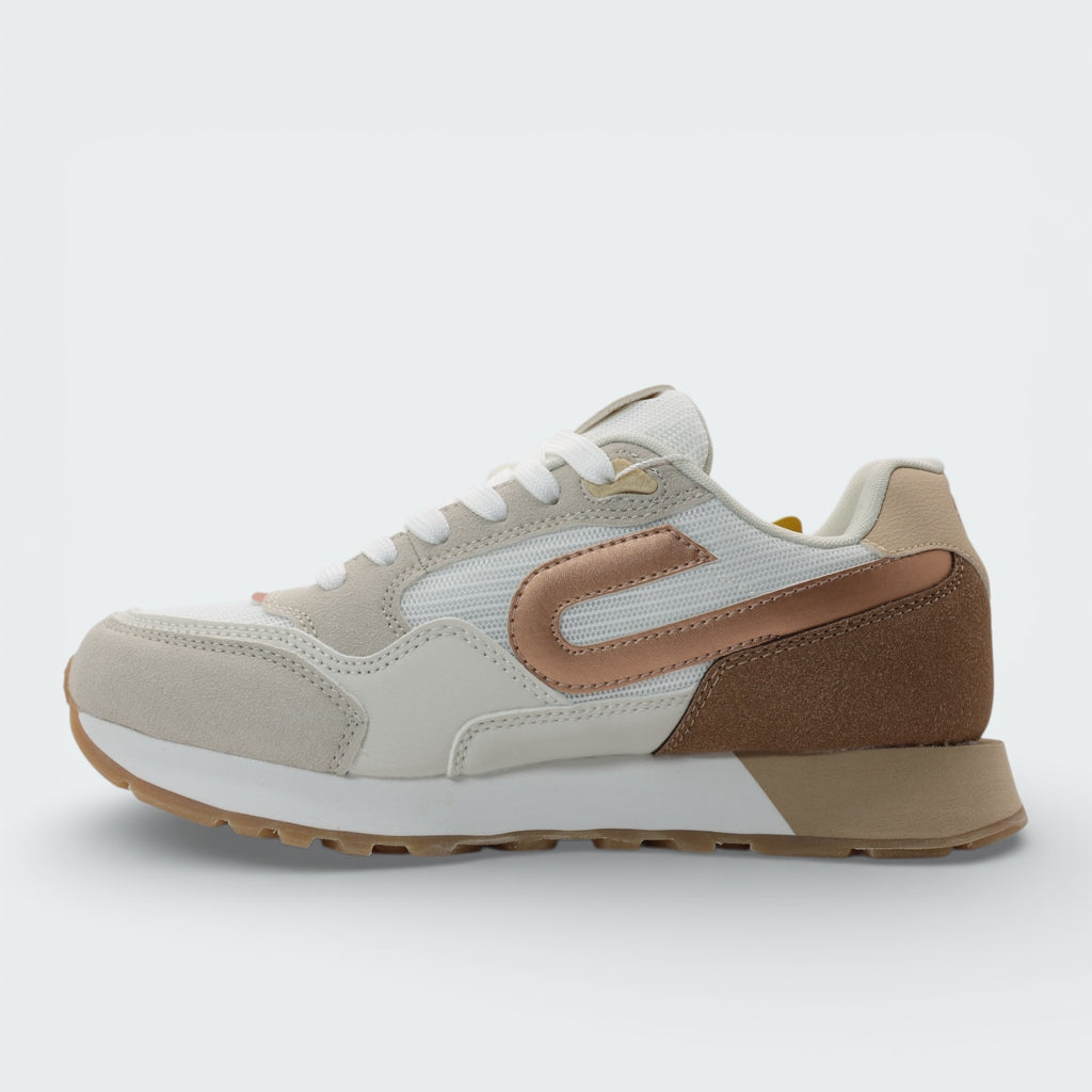 Tenis Urban Suede Trainer Beige Mujer