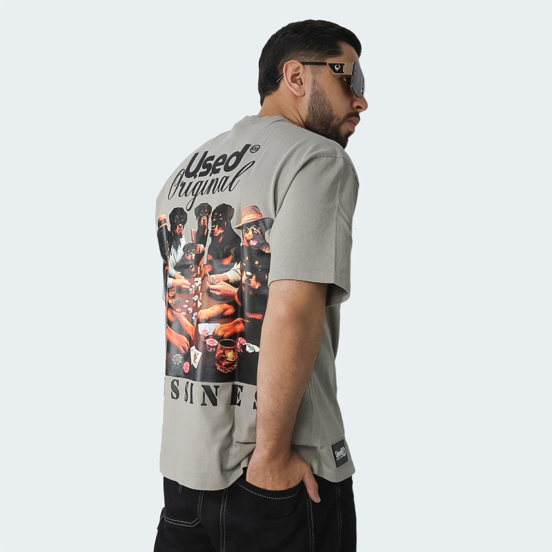 T-Shirt Oversize Used Original Bussines Gris Hombre