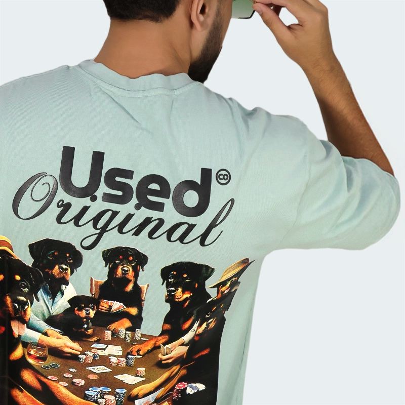 T-Shirt Oversize Used Original Bussines Verde Hombre
