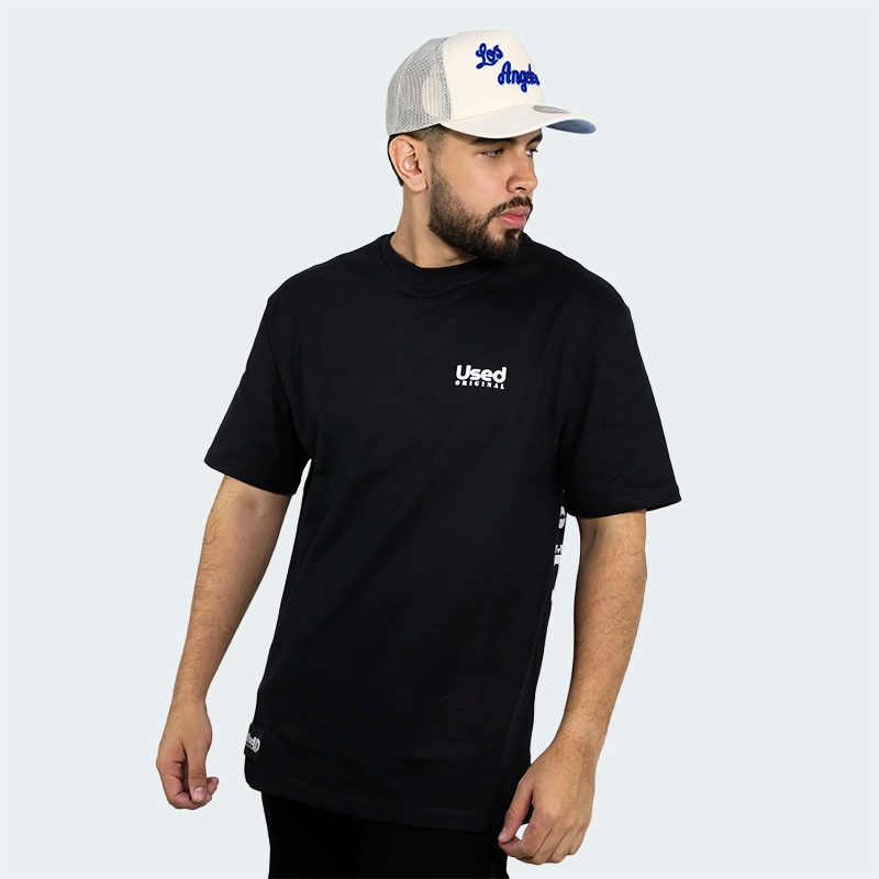 T-Shirt Oversize Used Original Elegance Negro Hombre