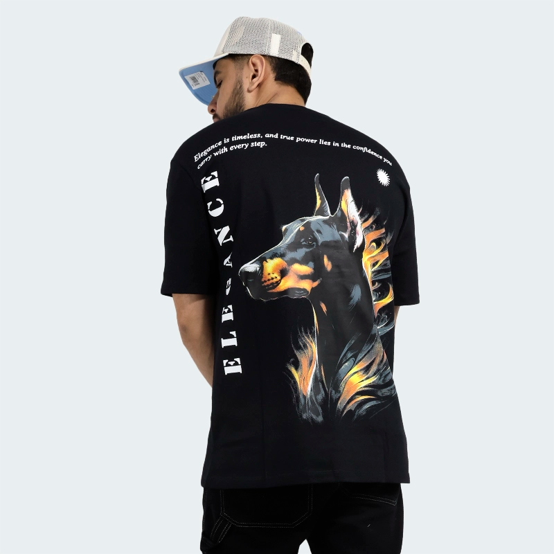 T-Shirt Oversize Used Original Elegance Negro Hombre