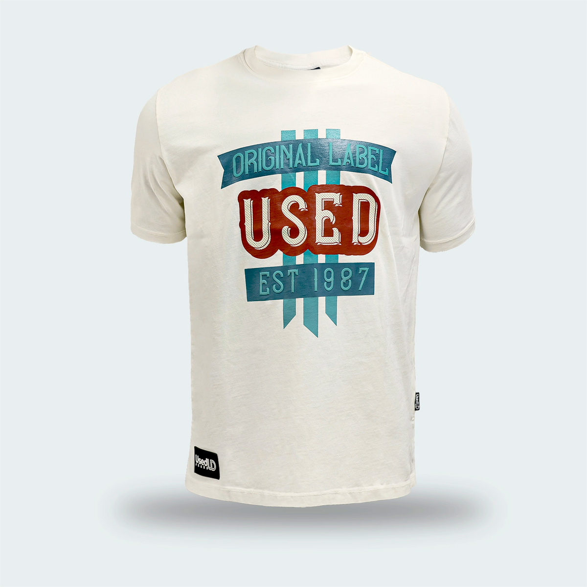 T-Shirt Used Original Print Classic Beige Hombre