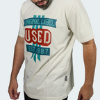 T-Shirt Used Original Print Classic Beige Hombre