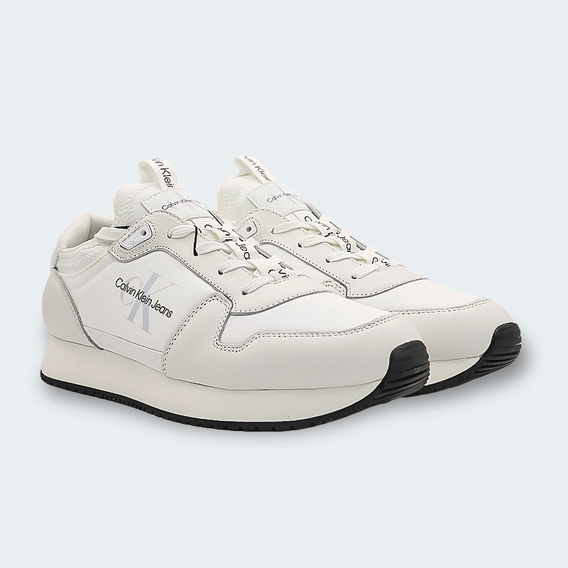 Tenis Calvin Klein Leather Trainers Blanco Hombre