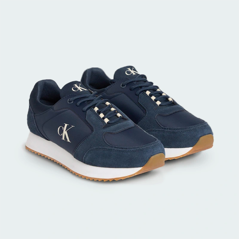 Tenis Calvin Klein Retro Runner Lace Up Azul Hombre