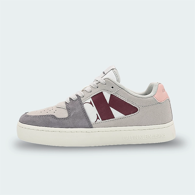 Tenis Calvin Klein Leather Sneaker Gris Mujer