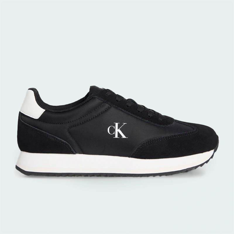 Tenis Calvin Klein Leather Trainers Negro Mujer