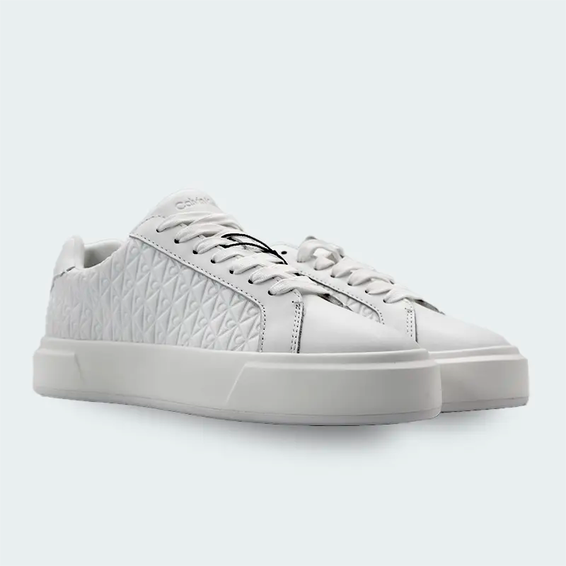 Tenis Calvin Klein Logo Monograma Blanco Mujer