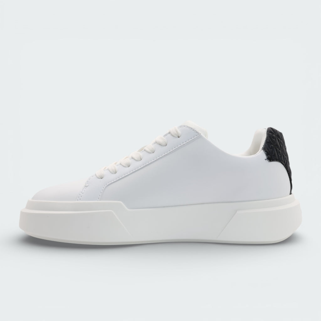 Tenis Calvin Klein Smooth Leather Logo Blanco Mujer
