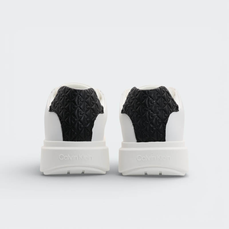 Tenis Calvin Klein Smooth Leather Logo Blanco Mujer
