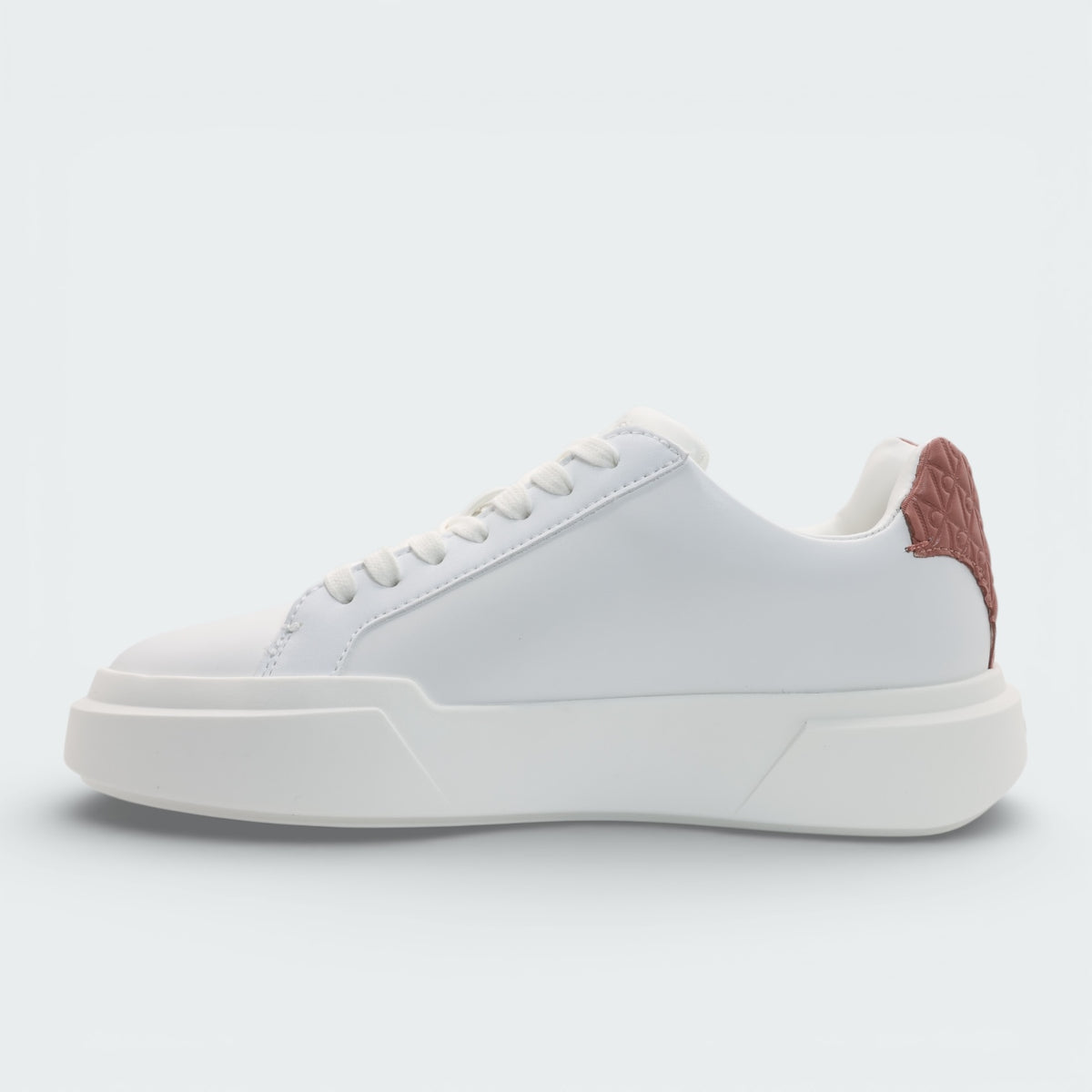 Tenis Calvin Klein Smooth Leather Logo Blanco Mujer