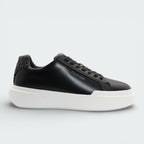 Tenis Calvin Klein Smooth Leather Logo Negro Mujer