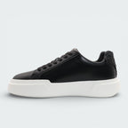 Tenis Calvin Klein Smooth Leather Logo Negro Mujer