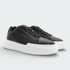 Tenis Calvin Klein Smooth Leather Logo Negro Mujer