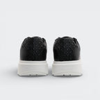 Tenis Calvin Klein Smooth Leather Logo Negro Mujer