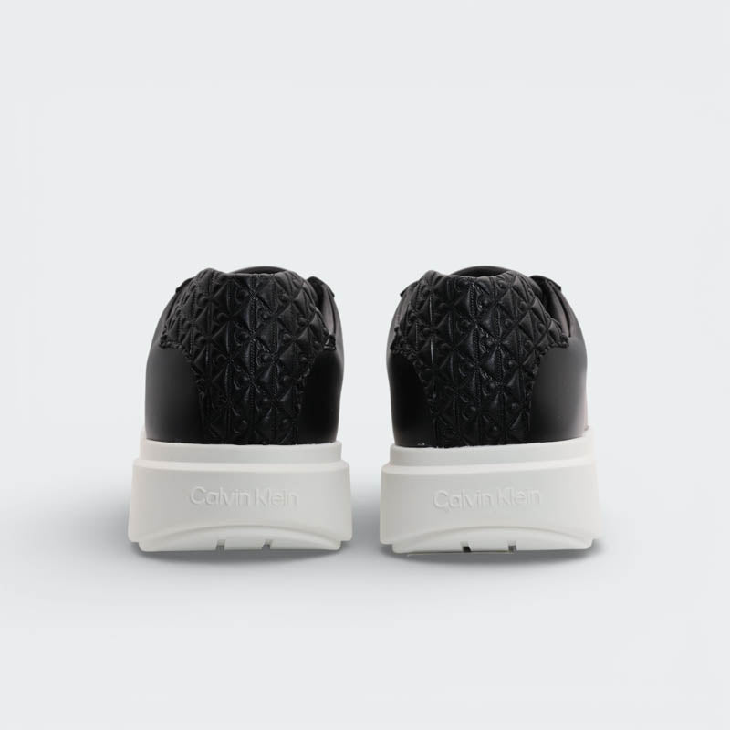 Tenis Calvin Klein Smooth Leather Logo Negro Mujer
