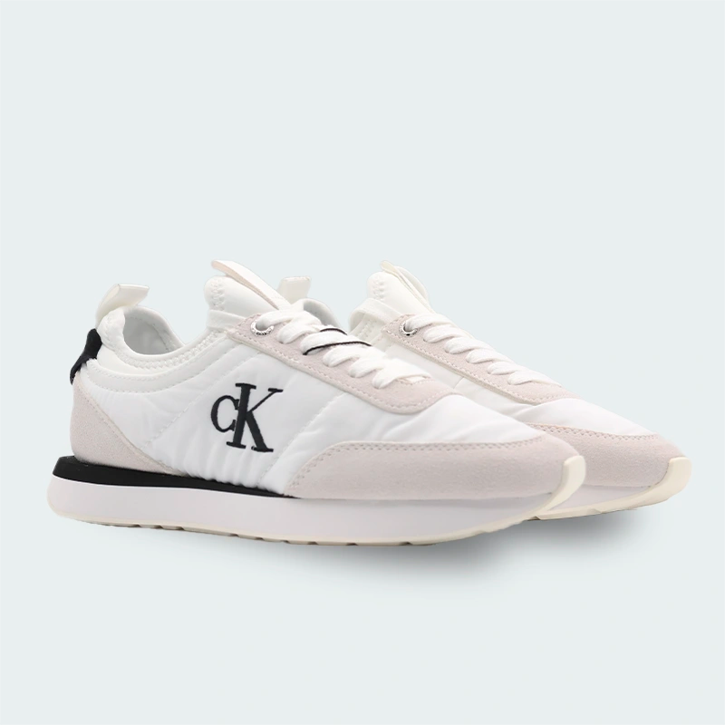 Tenis Calvin Klein Retro Runner Sock Blanco Mujer
